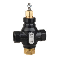 Venta V311T Globe Valve, 3-Way, PN16, Rp 1 Internal Thread, DN25, 10 Kvs, Nodular Iron, Brass plug,