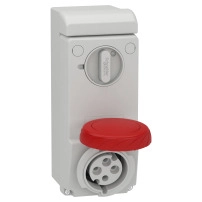 Индустриален контакт с блокировка, Mureva PK, стенен монтаж, 3h, 32A, 3P+E, 400V, IP65