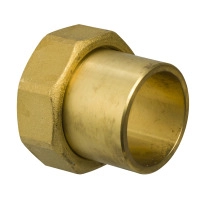 2xDN32 Solder End Connections with Fibre Gaskets, G 1.1/2 to valve, 35 mm Solder