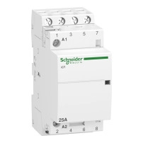 SCHNEIDER ELECTRIC Contactor, Acti9, iCT, 4P, 4NO, 25A, 220-240V AC