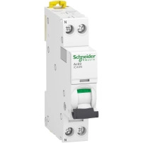 Миниатюрен автоматичен прекъсвач, Acti9 iC40N, 1P+N, 40 A, B крива, 6000 A (IEC 60898-1), 10 kA (IEC 60947-2)