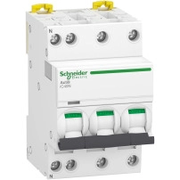 SCHNEIDER ELECTRIC Miniature circuit breaker, Acti9 iC40N, 3P+N, 10A, C