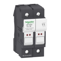 SCHNEIDER ELECTRIC Fuse carrier, TeSys DF, 2P, 32A, 690VAC, fuse size: 10x38mm, blown fuse indicator