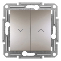 SCHNEIDER ELECTRIC Roller blind switch, Asfora, 10A, screwless bronze