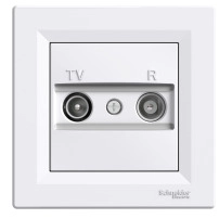 TV/R розетка междинна - 4dB бял