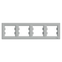 SCHNEIDER ELECTRIC Horizontal 4-gang frame, Asfora, aluminium