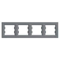 SCHNEIDER ELECTRIC Horizontal 4-gang frame, Asfora, steel