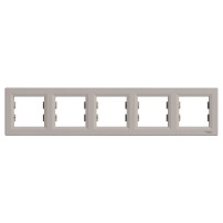 Рамка петорна, бронз Asfora-horizontal 5-gang frame-bronze