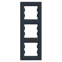 Тройна верткална рамка, Антрацит Asfora-vertical 3-gang frame-anthracite