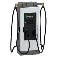 Зарядна станция за бързо зареждане, Schneider StarCharge Fast 60, 60kW, 2xCCS2, 3. 6 м кабелен обхват, управление на кабелите
