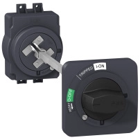 SCHNEIDER ELECTRIC Extended rotary handle, for EZC100, black handle black front plate, extended mounting