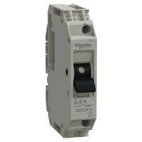 прекъсвач, TeSys GB2, 1P, 6A, Icu 1.5kA при 240V, термомагнитен, за монтаж на DIN шина