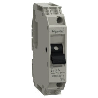 Прекъсвач, TeSys GB2, 1P, 8A, Icu 1.5kA при 240V, термомагнитен, монтиран на DIN шина