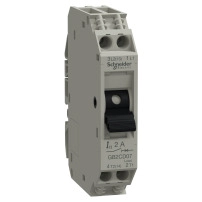 SCHNEIDER ELECTRIC Thermal magnetic circuit protector, 1P+N, 2A, Id=26A