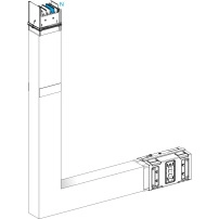 Elbow, Canalis KSA1000, алуминий, 1000A, sides A/B made to measure, 1 fire barrier, to go upward, 3L+N+PE,бял RAL9001