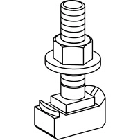T bolts, Canalis KTA/KTC, M10x35mm, for rails 41x41, with nuts and washers, set of 50 parts