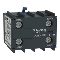 SCHNEIDER ELECTRIC Auxiliary contact block, 1NO+1NC, screw-clamps term., EN 50012