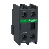 Auxiliary contact block, TeSys Deca, 1NO + 1NC, front mounting, screw clamp terminals, EN 50012