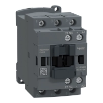 Контактор Easy TeSys Control,LC1E,3P(3NO),AC-3,<=440V,6A,24V DC бобина,1 NC спомагателен контакт