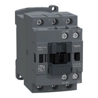 Контактор Easy TeSys Control,LC1E,3P(3NO),AC-3,<=440V,12A,24V DC бобина,1 NC спомагателен контакт