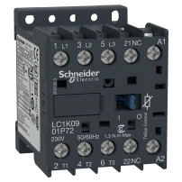 Контактор, TeSys K, 3P, AC-3/AC-3e,440V 6A, 1NC aux, 230V AC coil,