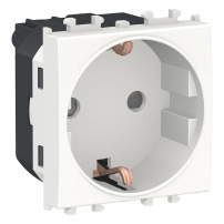 Easy Styl, socket-outlet, 2P + E with shutters, 2 modules, white