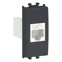 Easy Styl, data socket, RJ45 Cat 6 UTP, 1 module, black