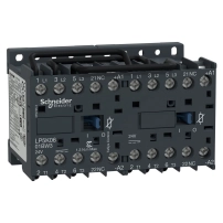 SCHNEIDER ELECTRIC Reversing Contactor, TeSys K, 3P, AC-3/AC-3e,440V 6A, 1NC, 24V DC