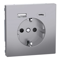 Schuko SO w USB A+C 3A TP stst SDsg