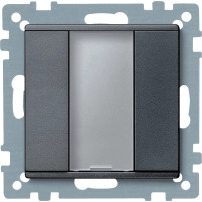 SCHNEIDER ELECTRIC Push-button, 1-gang plus, anthracite, System M