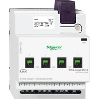 SCHNEIDER ELECTRIC Switch actuator REG-K/4x230/16 with manual mode, light grey