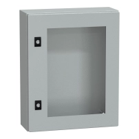 Табло Spacial CRN с прозрачна врата без монтажна плоча, H500xW400xD150 IP66 IK08 RAL7035..