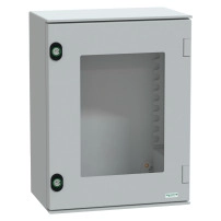 SCHNEIDER ELECTRIC Wall mounted polyester enclosure, glazed door, 430x330x200mm, IP66, IK08, RAL7035