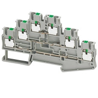 Terminal block, Linergy TR, spring type, feed through, 3 levels Connections, 6 points, 2.5mm?, grey, push-in type, set of 50