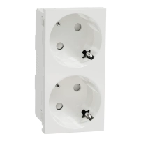 2 Контакти, New unica, механизъм, 2P, 16A, Шуко, със защита, безвин