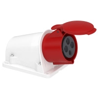 Контакт за стенен монтаж, Mureva PK, бърза връзка, 32A, 3P+E, 400V, IP44
