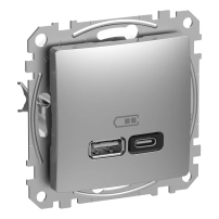 USB зарядно A+C, 3A, 45W, алуминий