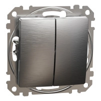2-circuits switch 10AX Brushed Alu impr