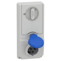 SOCKET UNIKA W/INTERLOCK 32A 3P-E 380-41