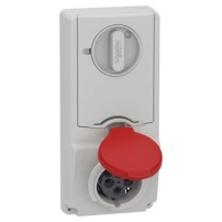 Индустриален контакт с блокировка, Mureva PK, монтаж в табло, 16A, 3P+E, 400V, IP65