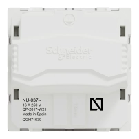 2 Контакти, New unica, 2P + E, 16A, френски, със защита, IP3x, сатениран, антибактериален, червен