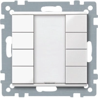 SCHNEIDER ELECTRIC Push-button, 4-gang plus, polar white, glossy, System M