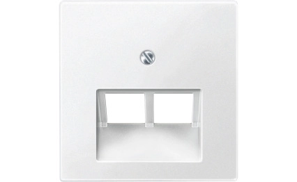Cover plate, Merten System M, for data socket, aluminium