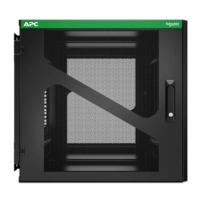 NetShelter WX 13U с отвор с нарез с вертикална монтажна релса и проветрявана предна врата черна