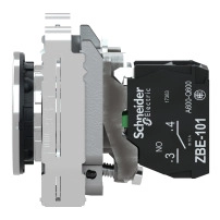 SCHNEIDER ELECTRIC Pilot light, metal, orange, Ø22, plain lens with integral LED, 24V AC/DC