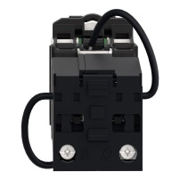 Selector switch, Easy Harmony XB2, metal, black, 22mm, long handle, 3 positions, spring return to center, 2NO