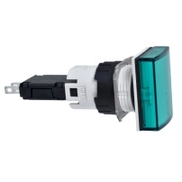 Pilot Light plast rect green LED 12V NO
