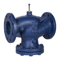 VG221F Globe Valve, 2-Way, DN100, Kvs 130 m?/h, ISO Flanged,  Brass Plug, EPDM Seals, Stem Up Closed.