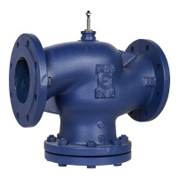 VG221F Globe Valve, 2-Way, DN125, Kvs 200 m?/h, ISO Flanged,  Brass Plug, EPDM Seals, Stem Up Closed.