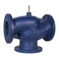 VG311F Globe Valve, 3-Way, DN125, Flanged, Kvs 200 m?/h, Cast Iron Body and Seat, Brass Plug.